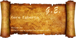 Gere Egberta névjegykártya